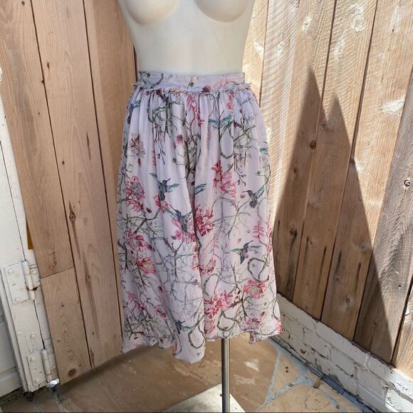 French connection silk Eden of Zola printed midi skirt size small - Picture 5 of 13